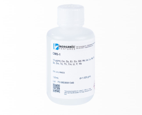 CMS-1-125ML 10 ppm Rare Earth, U, Th ICP Standard Tierras Raras Patron