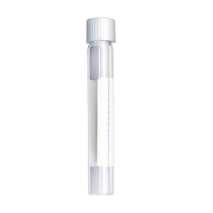 Vial Labco Exetainer® de 12 ml con fondo plano recubierto de silicona para prueba de aliento C13, 101 x 15,5 mm, sello etiquetado sin vacío + tapa blanca. Paquete de 1000