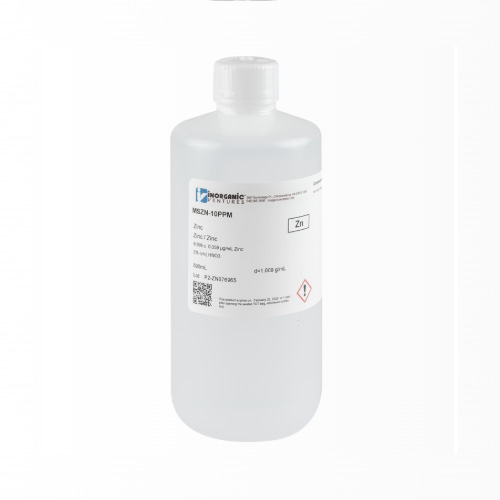 MSZN-10PPM-500ML Patro ICP 10ug/mL ZINC 500mL Material de Referencia