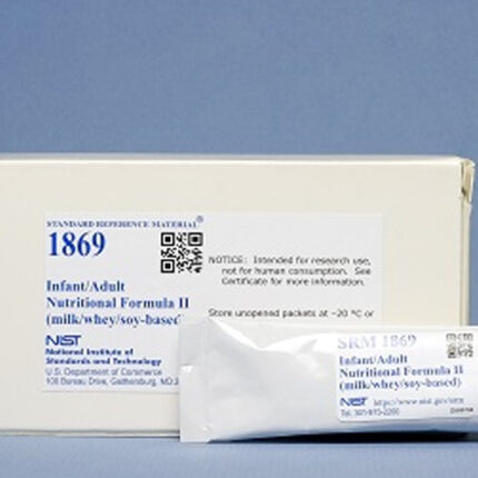 NIST-SRM-1869 Infant/Adult Nutritional Formula II (milk/whey/soy-based) 94 / 100 Bioz Stars 11 Citations Código del producto NIST-1869 Número CAS 46 Analytes Matriz Infant formula Categorías de producto National Institute of Science and Technology (NIST), Nutritional Composition Compounds Reference Materials , Matrix Reference Material